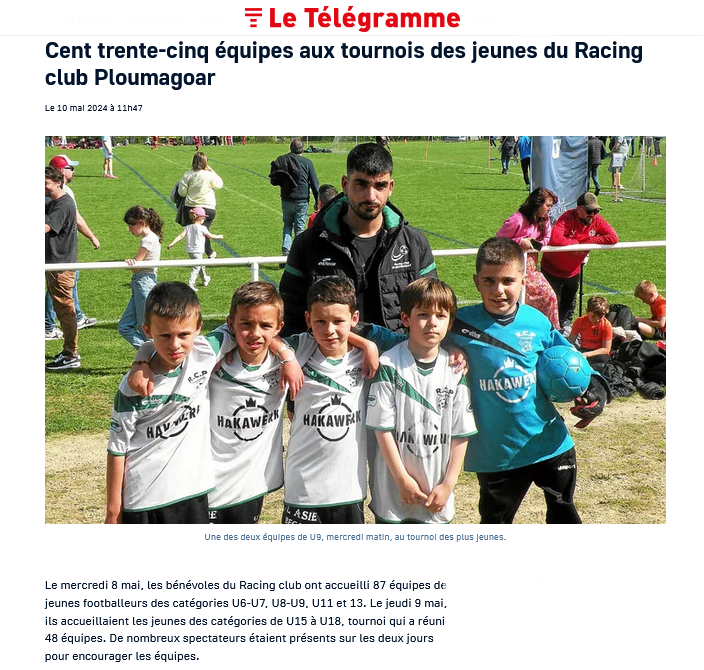 2024-05-10-Cent-trente-cinq-equipes-aux-tournois-des-jeunes-du-Racing-club-Ploumagoar-Le-Telegramme 2023-2024